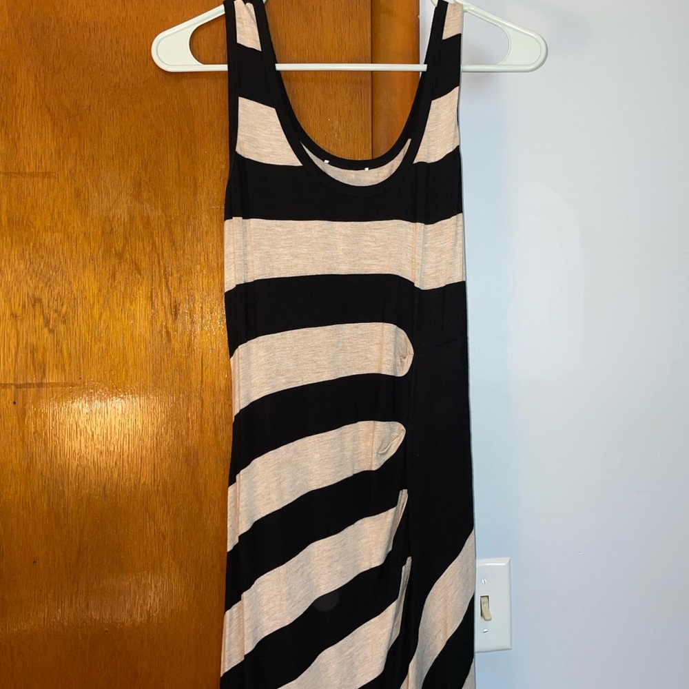Black and White Striped Maxi Dress